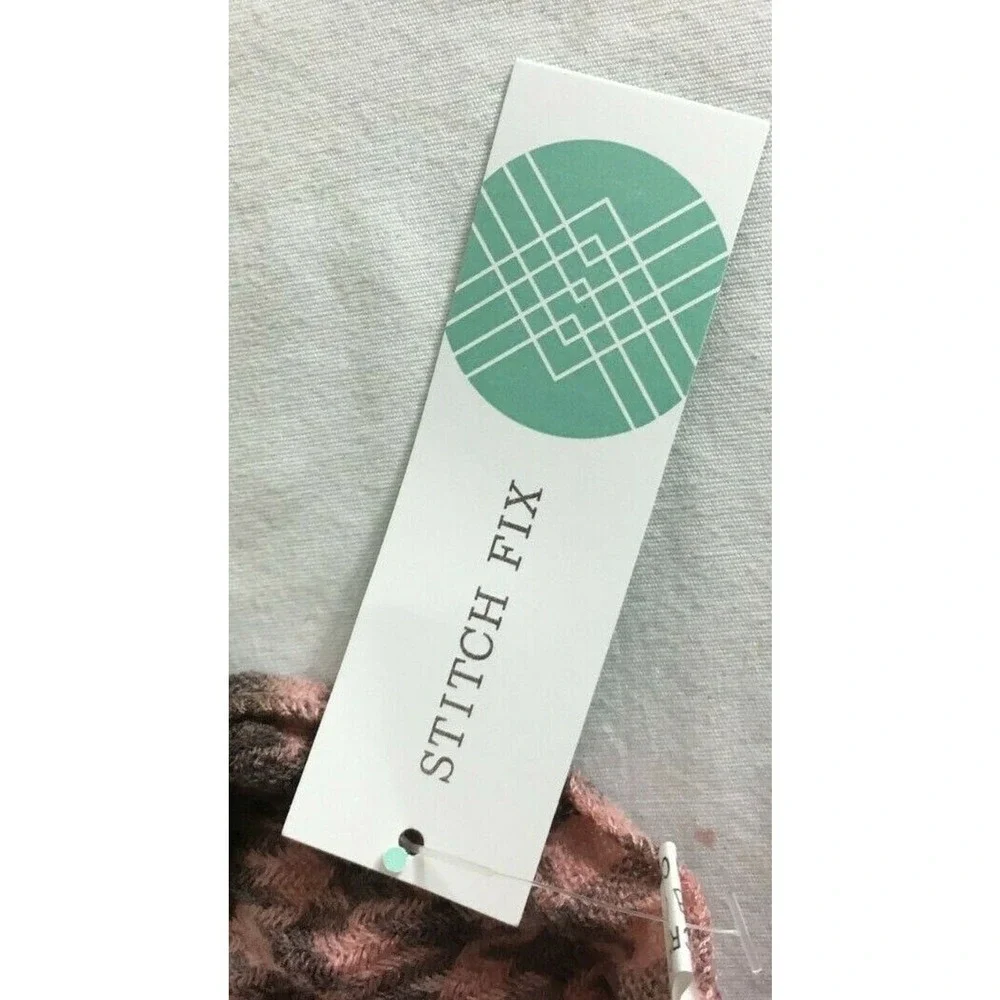 New OCTAVIA Stitch Fix Colorblock Houndstooth SCARF Pink Multi 26